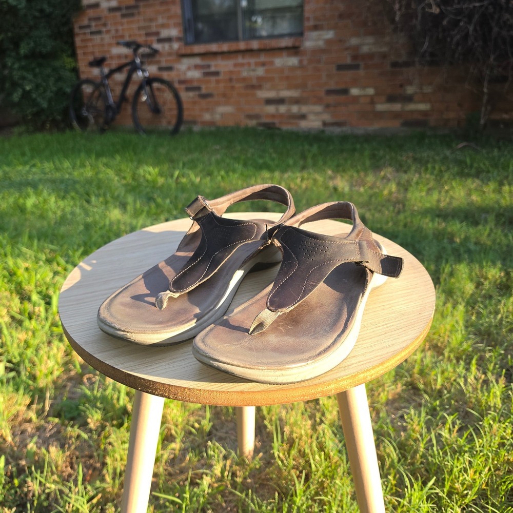 Merrell Siren Wrap Q2 Espresso Brown Leather Thong Sandals Outdoor Comfort - Picture 2 of 10